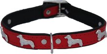 Dog's Companion Leren Halsband - Teckel - 35-41 cm x 20 mm - Rood