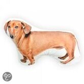 Intimo Hond Teckel - Sierkussen - 45x27 cm - Bruin