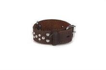 Leren halsband voor hond noppy bruin 40 cm x 35 mm