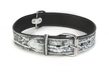 Leren halsband voor hond safari zwart _80 cm x 45 mm