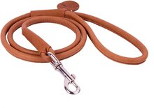 Collar Soft - Ronde leren hondenriem 183 cm - Bruin - Maat XS