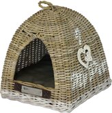 Happy-House Kattentent Met Hart 42x42x46 cm Naturel Bruin Wit