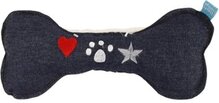 Lief! Hondenspeelgoed Canvas Bot Met Piep Blauw - 22 CM