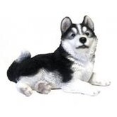 Beeldje liggende Husky hond 20 cm