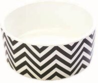 Pet platter voerbak hond chevron bot grijs / wit / zwart