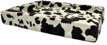 Topmast Loungemand Hondenmand Teddystof opstaande rand-Koeprint 85x70cm