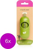 Earth Rated Poepzakjes Lavendel Met Houder - Hondenpoepzakjes - 6 verpakkingen x 1 rol à 15 zakjes