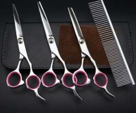 Set van 4 - Scharenset - Effileerscharen - Effileerscharen set - Scharen set - Effileerschaar - Trim schaar - Hond - Hond knippen - Trimschaar voor honden - Trim accessoires - Trimset - Deluxe trimset - katten