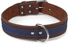Leren halsband Denim - Bruin - 80 cm x 45 mm