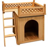 Hondenhok met balkon en trap