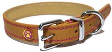 Rosewood Luxury Leren Halsband Hond - Zand - 1,3  x 25-36 cm