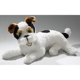 Liggende knuffel fox terrier 42 cm