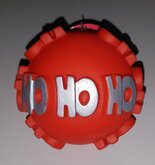 Kerst vinyl hondenspeeltje Ho Ho Ho bal