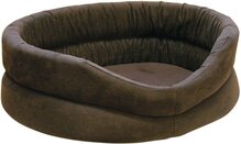 Happy-House Hondenmand Leer/Teddy Bruin - Maat: L 62x51x21cm