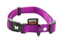 Martin sellier halsband voor hond nylon paars verstelbaar 25 mmx45-65 cm