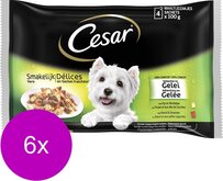 Cesar Pouch Multipack Smakelijk Vers - Hondenvoer - 6 x 4 x 100 g