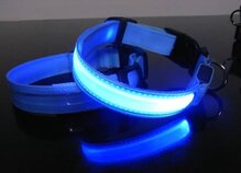 Led hondenhalsband Blauw Large 45 - 52 cm