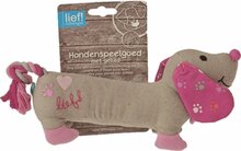 Lief! Girls Canvas Teckel - Hondenspeelgoed - Roze - 25 cm