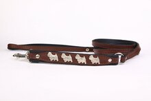Dog's Companion Leren hondenriem - Westies - 120 cm x 8 mm - Bruin