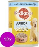 Pedigree Blik Junior Lam/rijst - 400 gram - 12 stuks
