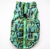 Body warmer voor honden - Honden bodywarmer - Maat M - Groen met print