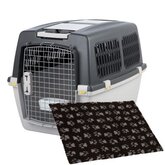 Trixie Hondenbench Kunststof Gulliver + Vetbed® Isobed SL hondendeken Paw - Maat M