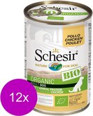 Schesir Hond Bio Blik Paté 400 g - Hondenvoer - 12 x Kip