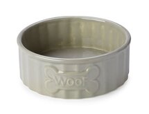 House of paws voerbak hond woof bot beige