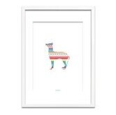 Kinderkamer poster - Babykamer - Decoratie - Kleurrijke hond met patroon - A3 formaat DesignClaud