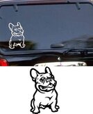 Franse Bulldog sticker zwart, sticker hond, raamsticker, autosticker hond, franse bulldog autosticker,  sticker voor skateboard, koffer, laptop, tablet, Ipad, auto, gladde muur etc.