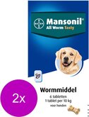Mansonil All Worm Dog Tasty Small/Medium - Anti wormenmiddel - 2 x 6 tab Vanaf 2.5 Kg. 1 Tab Per 10 Kg