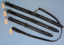 Leren halsband met pinnen