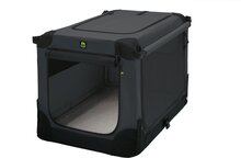 Maelson Soft Kennel 62 vervoerbench voor katten en honden - 62 x 41 x 41 (L x B x H) in cm - Zwart / antraciet