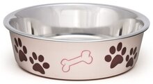 Loving pets voer/drinkbak bella paparazzi roze _2300 ml 22x22x6 cm