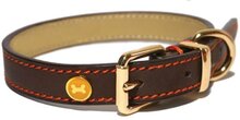 Rosewood Luxury Leren Halsband Hond - Bruin - 3,8  x 56-66 cm