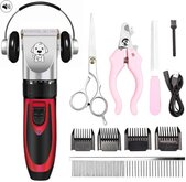 ThatLyfeStyle Professionele Hondentrimmer Set Met Accu Rood - Hondentondeuse - Dierentondeuse - Dog Clipper - Scheerapparaat Hond, Kat - Draadloos - 4 Opzet Kammen + Nederlandstalige Handleiding
