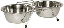 Kerbl Dubbel Voerbak met 2x 450 Ml Rvs Bakjes