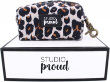Studio Proud - Houder voor hondenpoepzakjes - tijgerprint - bronskleurige accenten - bijpassende riem mogelijk