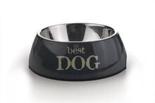 Melam eetbak rond best dog grijs 22x7,5 cm