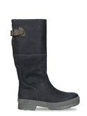 Wandellaarzen waterdicht leer dames donkerblauw