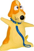 Nobby Latex Hond met riem - Hond - Kauwspeelgoed - 12,5 cm - Geel