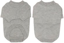 Shirt in het grijs met mouw voor de hond. - XXS ( rug lengte 17 cm, borst omvang 24 cm, nek omvang 14 cm )
