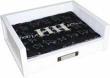 Happy-House Houten Hondenmand - S - Wit 73x58x25cm