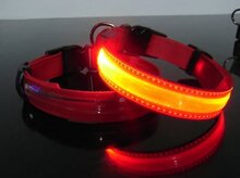 Led hondenhalsband Rood Small  35 - 43 cm