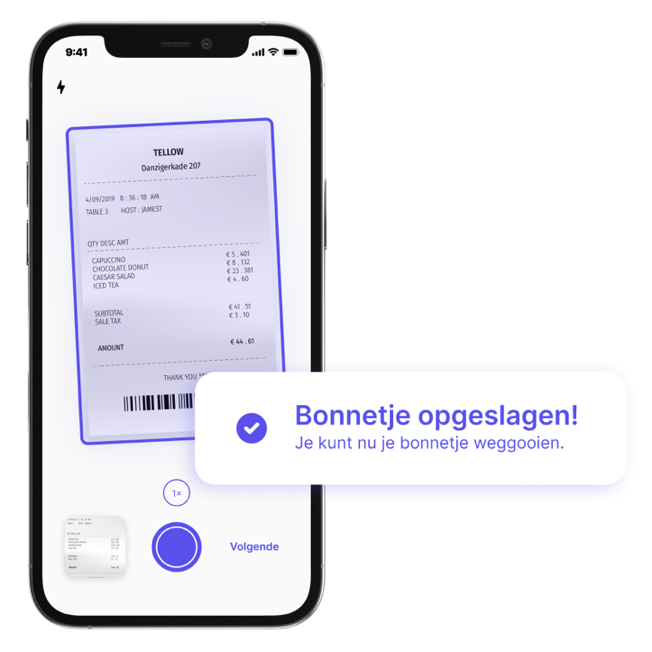 A phone with a receipt on itDescription automatically generated